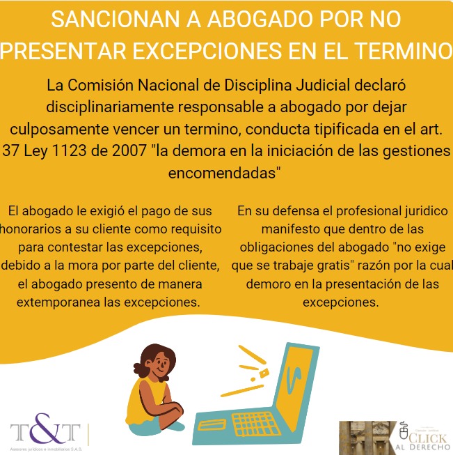 Sanción por no presentar excepciones en término